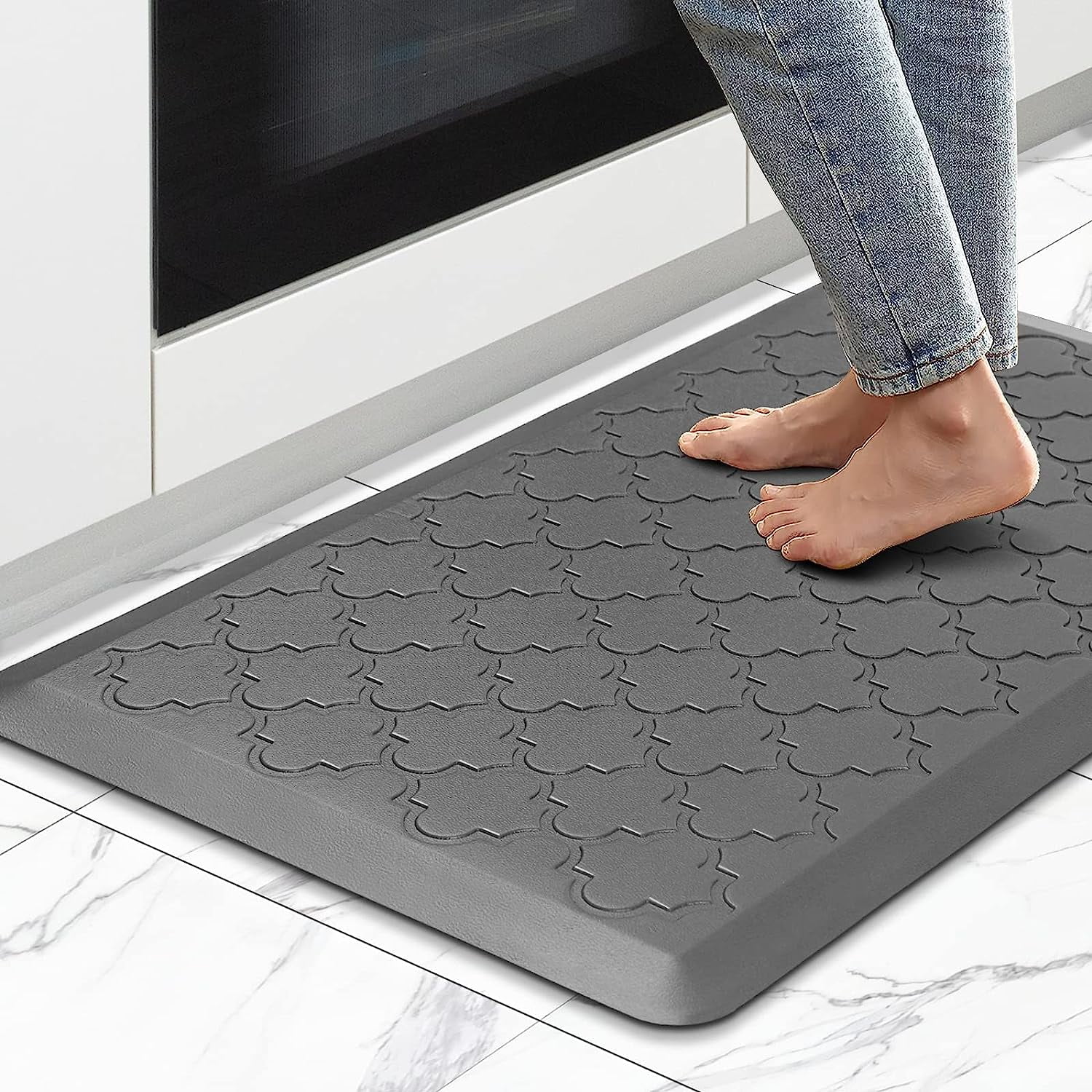 GALMAXS7 Kitchen Mat Anti Fatigue Floor Mat 1/2 Inch Cushioned Mat Grey