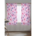thumbnail image 5 of Sheer Curtains 63 Inch Length, Spring Floral Semi Sheer Curtains Light Filtering Window Treatment, Summer Botanical Purple Pink Flower Privacy Voile Drapes for Living Room Bedroom 52x63 Inch, 5 of 7