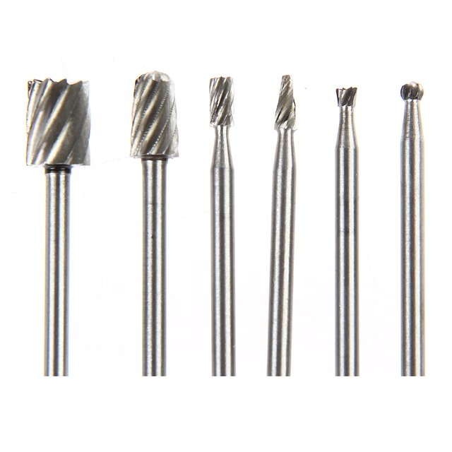 Brocas Molienda Burr 6 Piezas Con Vástago 1/8 DIY para Perforación Grabado Carpintería