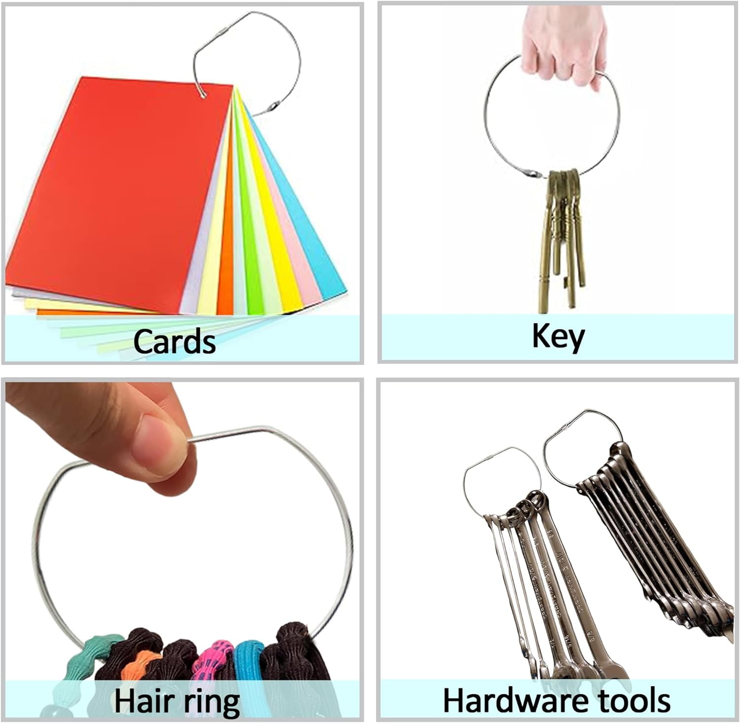 5 Inch Extra Large Key Ring:D-Shaped Binder Rings Easy Locking and Secure Opening,Sturdy Metal Rings,Loose Leaf Rings for Office and School Use,Silver,10PCS (5 Inch,Silver)