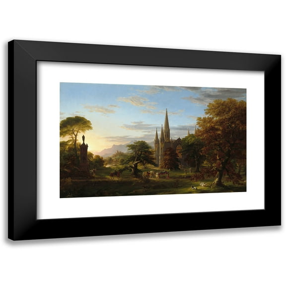 Thomas Cole 14x11 Black Modern Framed Museum Art Print Titled - The Return (1837)
