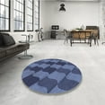thumbnail image 4 of Ahgly Company Machine Washable Indoor Round Transitional Blue Area Rugs, 6' Round, 4 of 7