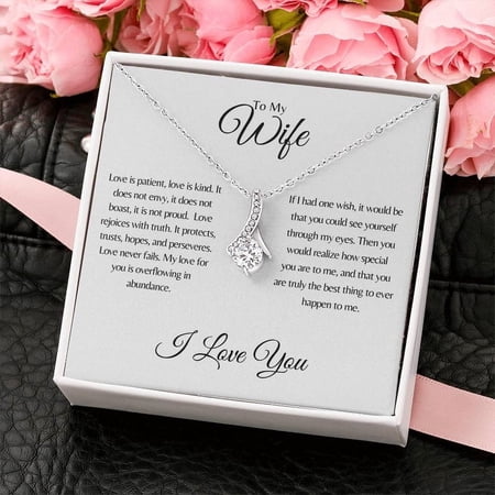 Wife | 1 Cor 13: 4-8 Patient Love | Alluring Beauty Necklace Standard Box
