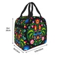 thumbnail image 2 of KLL Roosters and Flowers Print Insulated Lunch Bag Women, Reusable Cute Tote Lunch Box for Adult & Men, Leakproof Cooler Lunch Bags for Work Office Travel Picnic, 2 of 5