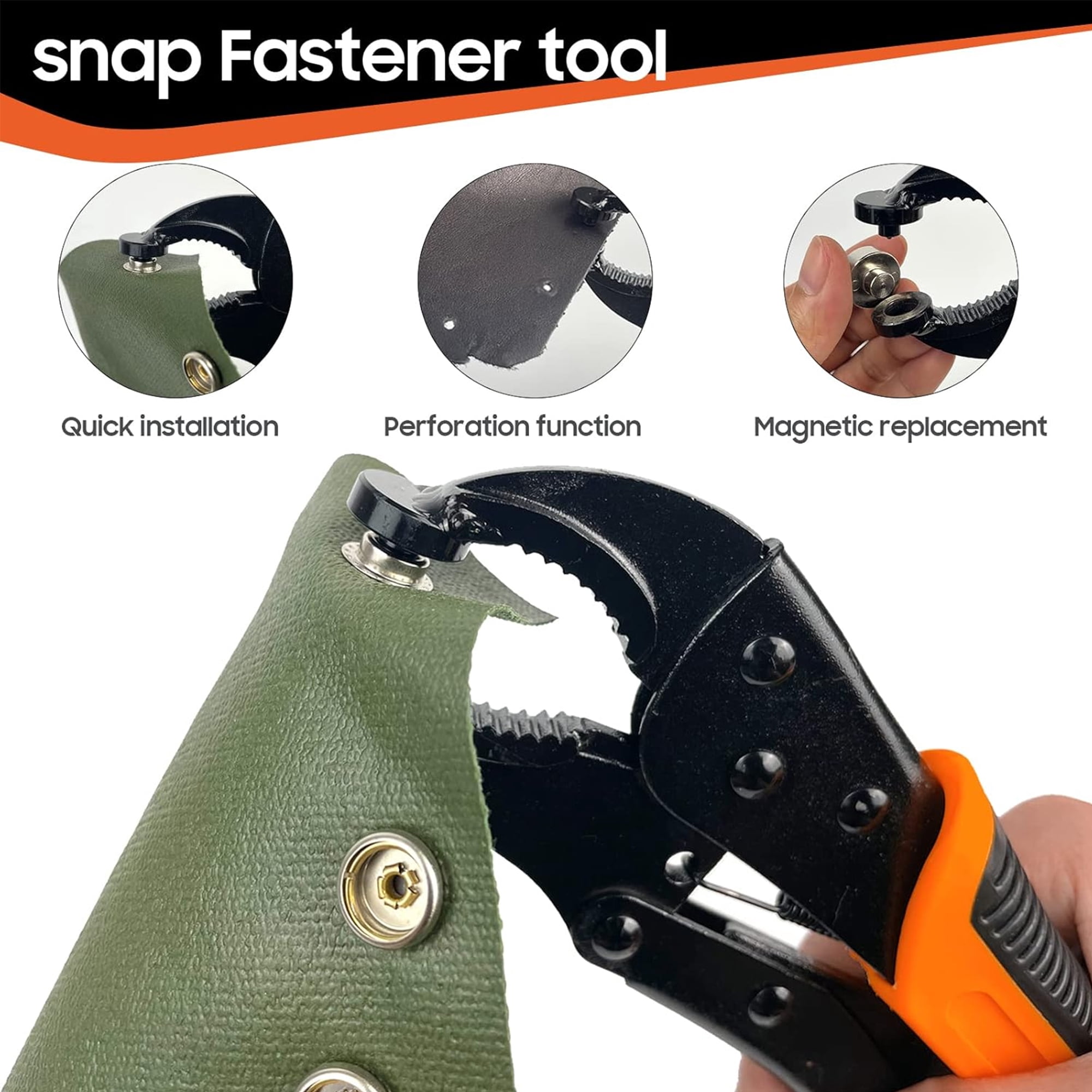 Canvas Snap Kit, Snap Fastener Tool, 305 PCS Boat Cover Snap Button Kit for Repairing Boat Covers, Fabric, Tarps, Canvas, Leather