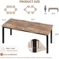 thumbnail image 2 of Dining Table for 6-8 People, Rustic Wave Irregular Edge Table with Thick MDF Top & Metal Frame, Waterproof Scratch-Resistant, Versatile for Dining/Work/Study, Retro Brown, 2 of 7