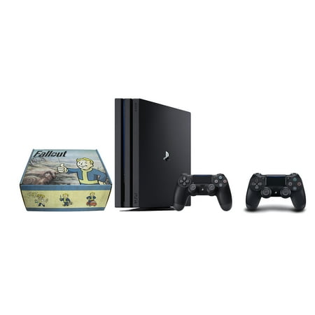 Sony PlayStation 4 Pro 1TB Gaming Console - Wireless Game Pad - Black with Choice of DualShock 4 Controller and Free CultureFly Fallout Collectible Box, FALLOUTBOX18