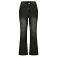 thumbnail image 4 of Women'S Wide Leg Jeans Trendy High Waisted Stretchy Straight Leg Jeans Buttoned Zipper Loose Denim Pants With Pocket Black XL, 4 of 7