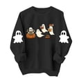 thumbnail image 2 of VKOYWKM Casual Halloween Sweatshirts Women Ghost Print Pullover Long Sleeve Crew Neck Oversized Sweatshirts Fall Sweatshirt, 2 of 6