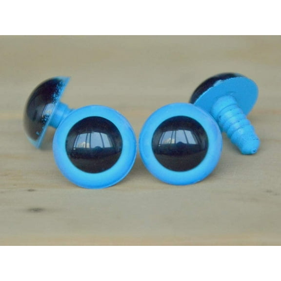 20mm Safety Eyes Plastic Eyes Plastic Craft Safety Eyes Teddy Bear Stuffed Doll Animal Amigurumi DIY Accessories - 10 Pairs (Blue)