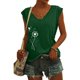 thumbnail image 3 of Playeras,Blusas y Tops,Ropa para Mujer Camisetas Sin Mangas Para Mujer Camiseta sin mangas con manga casquillo para mujer, cuello en V, color sólido, camisa informal, blusa suelta (Green, XXL), 3 of 4