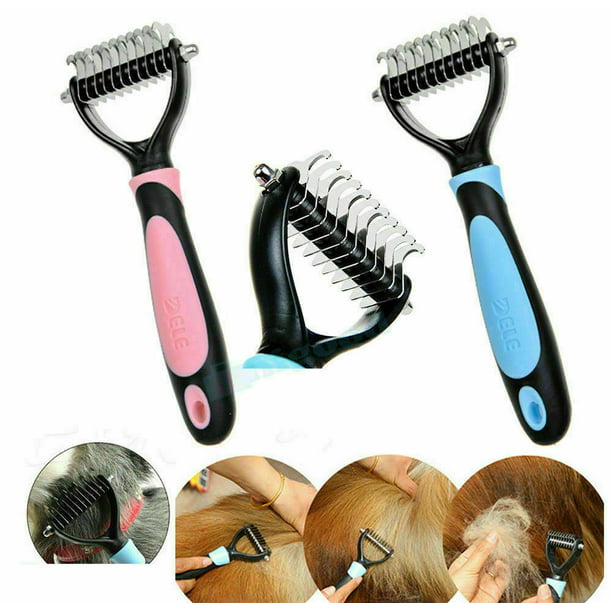 Professional Pet Grooming Tool Dematting Brush Dual Sided Fur for Dogs ...