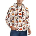 thumbnail image 2 of Wukai Turkey And Thanksgiving2 Print Men Hoodies Fleece Sweatshirts Long Sleeve Sweaters Pullover Fall Outfits Winter Clothes-3X-Large, 2 of 7