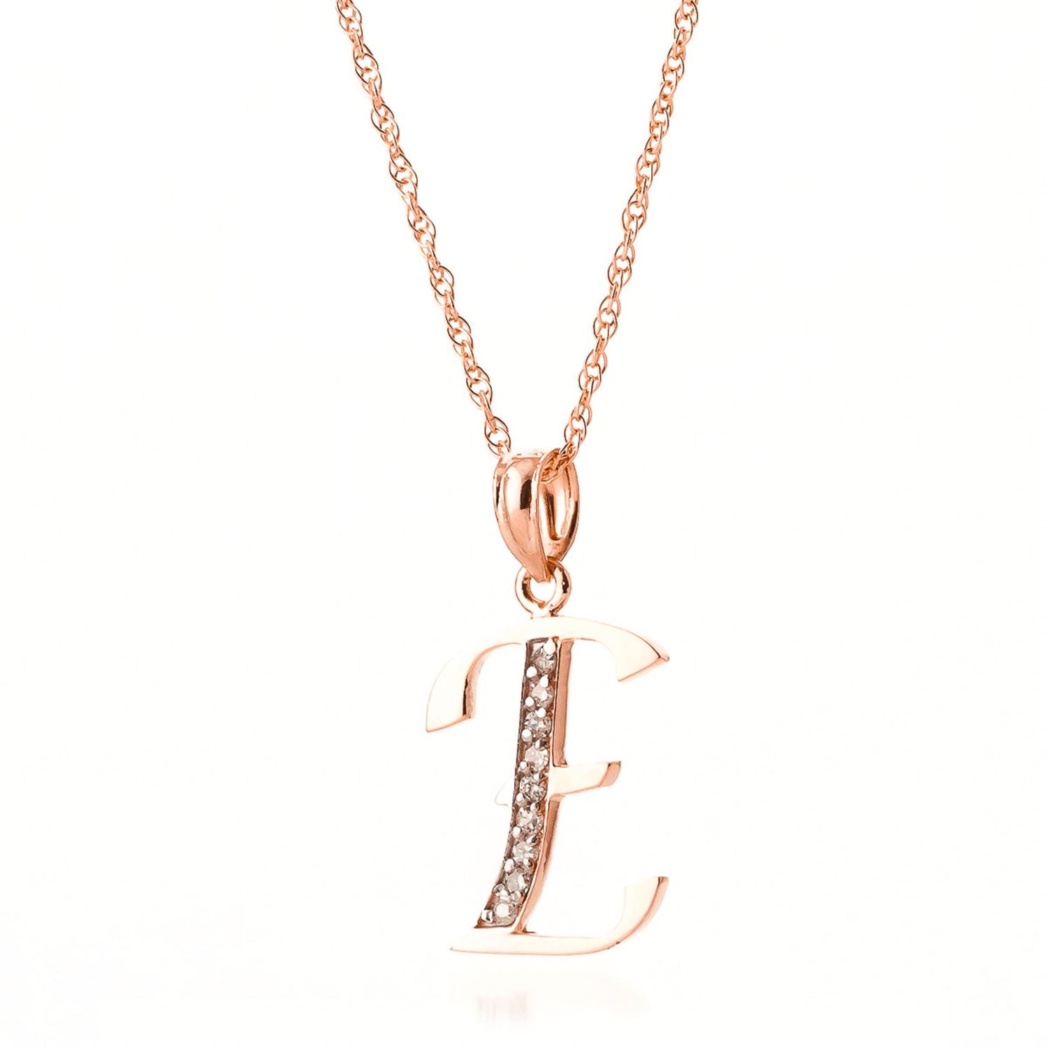 Galaxy Gold 14K Solid Gold Natural Diamond Pendant Necklace for Women - Rose Gold Fine Jewelry