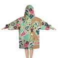 thumbnail image 2 of Boxer Dog and Flower Florals Blanket Hoodies for Kids 6-13YR Oversize Wearable Blanket Hoodies for Boys Girls Teens, 2 of 7