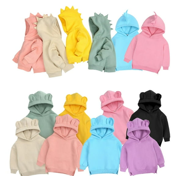 Uccdo 6M-4T Toddler Baby Boys Girls Warm Fleece Hoodies Sweatshirt Hooded Warm Hoodie Tops