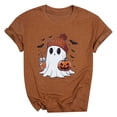 thumbnail image 4 of Women Short Sleeve T Shirts Casual Halloween Print Crew Neck Tee Tops, 4 of 4