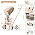 thumbnail image 5 of 7 in 1 Tricycle for Toddlers 1-6, SHINPT Foldable Push Bike with Removable and Adjustable Handle, Kids Tricycle with Removable Pedal, Toddler Bike with Canopy and Guardrail, Toddler Car, Ride-on Toy, 5 of 8