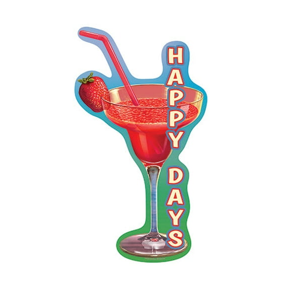 Happy Days Strawberry Daiquiri Novelty Sign | Indoor/Outdoor | Funny Home Décor for Garages, Living Rooms, Bedroom, Offices | SignMission personalized gift Wall Plaque Decoration