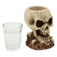 thumbnail image 2 of Ebros Gothic Ossuary Graveyard Melting Skull Shot Glass Holder Figurine 5"Tall Liquor Shooter Evil Grinning Skull Decor, 2 of 6
