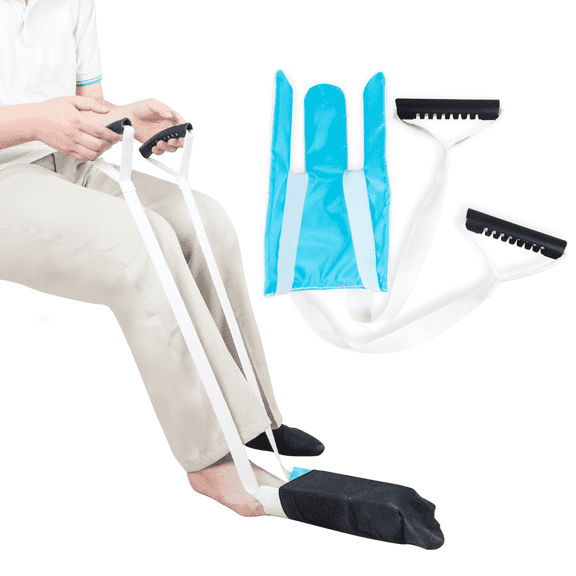 KkaFFe Sock Helper with Adjustable Cord and Anti-Slip Handle for Seniors, Pregnant Women, and Mobility Assistance