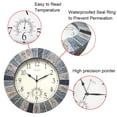 thumbnail image 4 of OCEST 13 Inch Large Outdoor Indoor Clock, Waterproof Wall Clock with Thermometer, Weather-Resistant Non-Ticking Battery Operated Decor for, 4 of 7