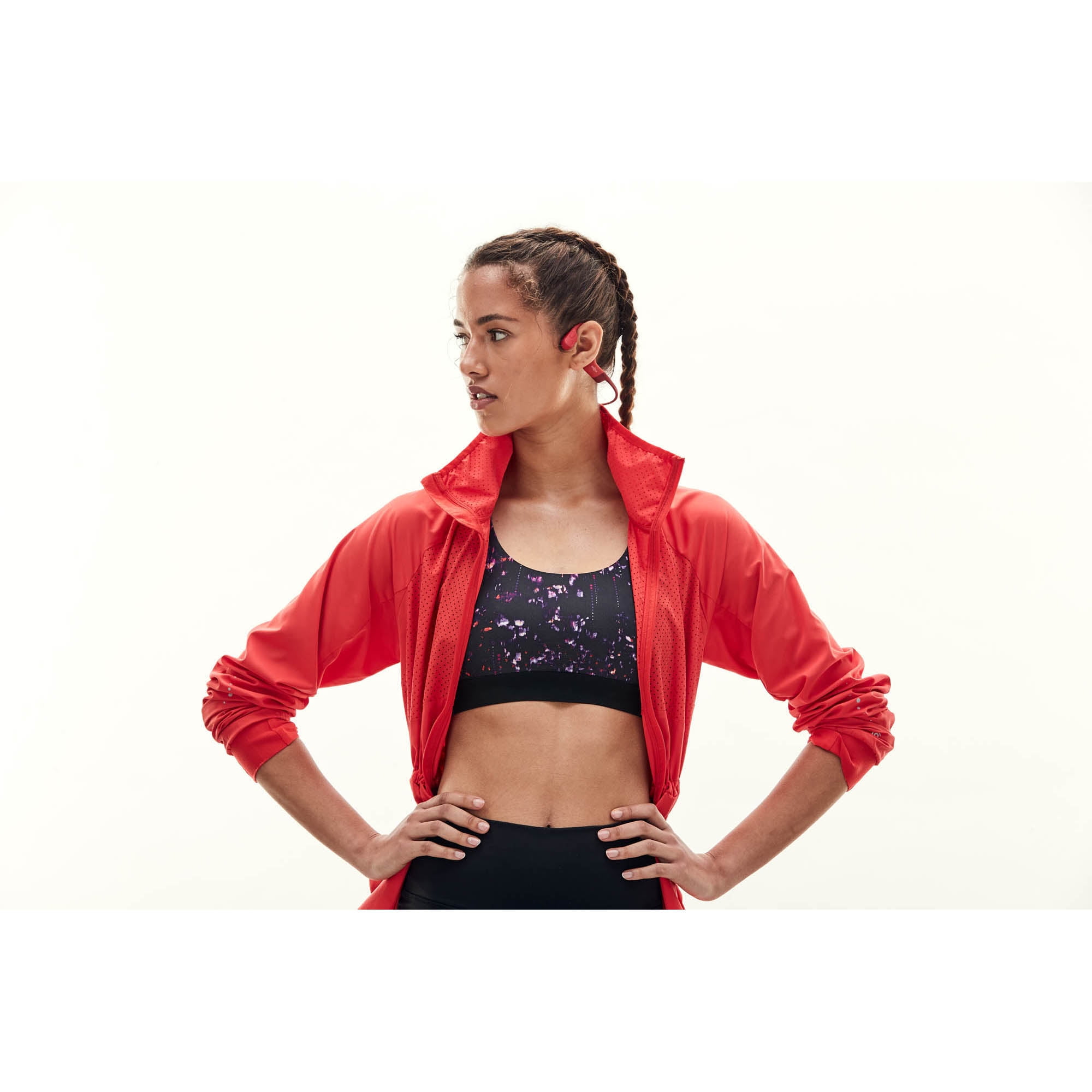 Shokz - OpenRun, Bone Conduction Sports Headphones, Red