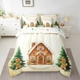 thumbnail image 2 of Manfei Cute Gingerbread House 7-Piece Twin Bedding Sets,Christmas Gingerbread Man Bedding Comforter Set,Green Xmas Tree Sheet Sets For Boys Kids,Luxury Bedroom Decor Reversible, 2 of 8