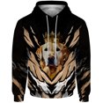 thumbnail image 3 of Sudadera con capucha holgada con estampado de perro de tres cabezas gótico de otoño para hombre, sudadera con capucha para hombre, ropa de calle Harajuku para hombre, 3 of 5