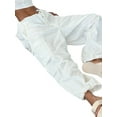 thumbnail image 3 of Pantalones cargo holgados de mujer, bolsillos laterales grandes holgados Pantalones deportivos largos casuales de color sólido, 3 of 5