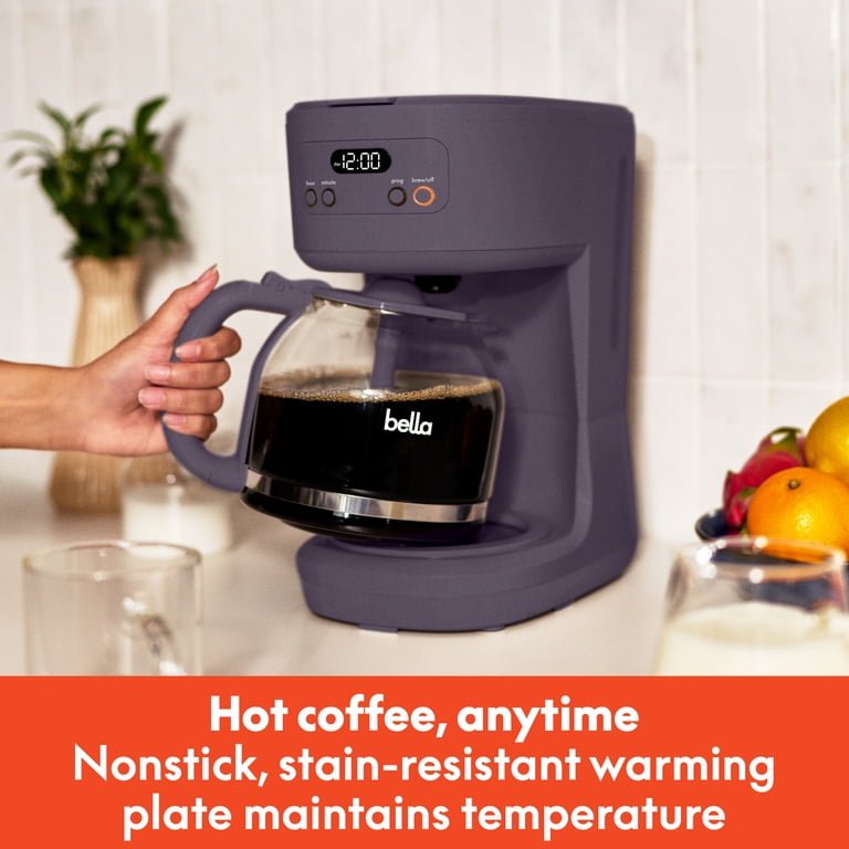 bella 12 Cup Programmable Drip Coffee Maker with Glass Carafe, Auto  Shut-Off, Plum - Walmart.com