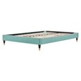 thumbnail image 3 of Platform Bed Frame, King Size, Velvet, Blue, Modern Contemporary Urban Design, Bedroom Master Guest Suite, 3 of 6