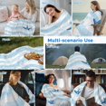 thumbnail image 5 of Blue White Striped Cooling Blanket, Lightweight Breathable Summer Throw Blanket with Double Sided Cold Effect, Starfish Coastal Waves Picnic Beach Blankets Bed Sheet for Hot Sleepers 40"x60", 5 of 8