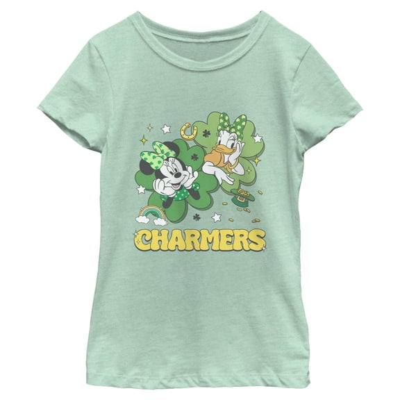 Girls Mickey & Friends Charmers Shamrock Friends T Shirt