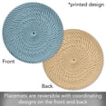 thumbnail image 5 of CounterArt Blue Faux Basket Weave 4-Pack Round Reversible Tabletop Placemats, 5 of 8