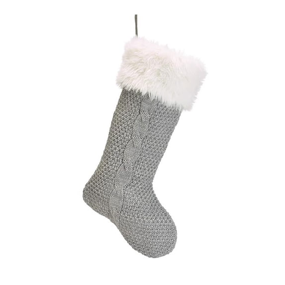 Burton & Burton Stocking 18" Gray Knit