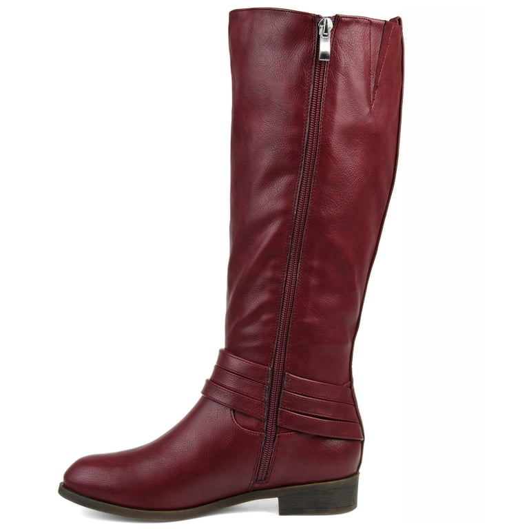 Womens Comfort Wide Calf Strap Riding Boot Walmart
