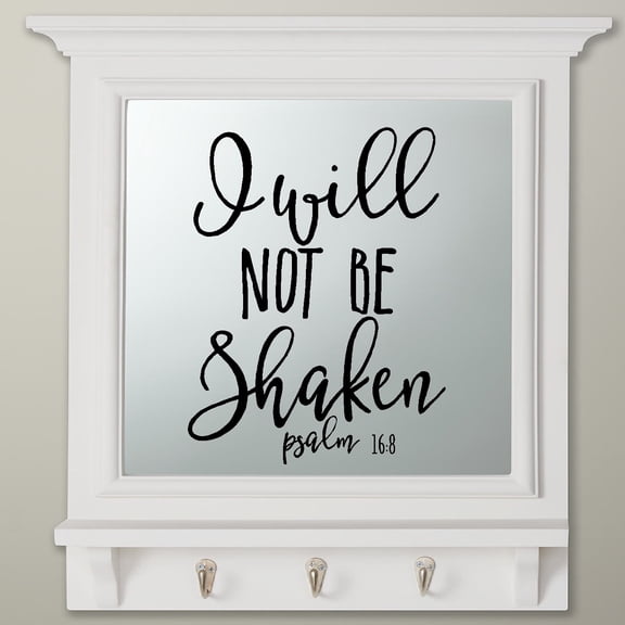 Decal ~ Scripture: I will not be Shaken: Psalm 16:8 ~ Wall Decal 13" x 17" Blk