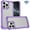 Purple, variant on For Apple iPhone 16 Pro (6.3") Ultimate Hybrid Transparent Rubber with Metal Buttons & Camera Edges Hard TPU Frame Corner Bumper Cover ,Xpm Phone Case [ Blue ]