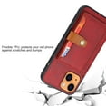 thumbnail image 2 of Allytech Designed Case for iPhone 13 Cover with Card Holder, Slim Lightweight Soft TPU Edges Shock-Absorbing Wallet Back Card/Photo Pockets Case with Magnetic Button for iPhone 13 2021, Red, 2 of 4