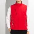 thumbnail image 5 of Puntoco Chaqueta Ajustada Con Múltiples Bolsillos Y Cuello Alto De Color Sólido Para Hombre, Chaquetas Casuales Sin Capucha Y Sin Mangas, 5 of 5