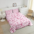 thumbnail image 4 of Erosebridal Spring Pink Flower Bedding Comforter Set, Botanical Floral Down Comforter, Leaves Home Decor, Reversible 2 Pieces, 4 of 8