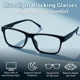 thumbnail image 3 of BLUE CUT Adult Square Blue Light Blocking Computer Glasses, Black, 1 Pair, 3 of 8
