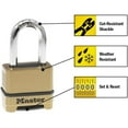 thumbnail image 2 of Master Lock Heavy Duty Outdoor Combination Lock, Shackle, Brass Finish -1.5", 2 of 6