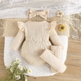 thumbnail image 3 of MEZZALL Jumpsuit Adorable Girls Ribbed Knit Bodysuit With Cute Flutter Sleeves Bodysuits Summer Onesie Baby Toddler Cozy O-Neck Spring Child One-Pieces, 3 of 8