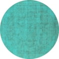 thumbnail image 1 of Ahgly Company Indoor Round Oriental Turquoise Blue Industrial Area Rugs, 4' Round, 1 of 4