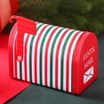 thumbnail image 1 of Caja de regalo de dulces de Navidad Forma de buzón Contenedor de almacenamiento de metal Lata de de Navidad para grandes regalos para niños Raya perfecl caja de galletas, 1 of 8