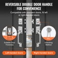 thumbnail image 5 of BENTISM Double Front Door Handle Set, Satin Nickel Square Door Lever, Heavy Duty Double Door Handle with Dummy, Double Front Door Hardware Set with Reversible Handle Lever, 5 of 9