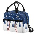 thumbnail image 3 of HUIACONG Lunch Bag with Baseball Drip Pattern, Aluminum Film Insulated Lunch Tote for School and Daily Use for Men and Students, 3 of 10