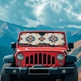 thumbnail image 3 of Yuyamidu Navajo Windshield Sun Shade Compatible with Jeep Wrangler JK JKU JL JLU & Jeep Gladiator JT Folding Front Window Sun Shade, 3 of 7